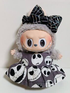 Labubu Nightmare Before Christmas Jack Dress with Halloween Bow